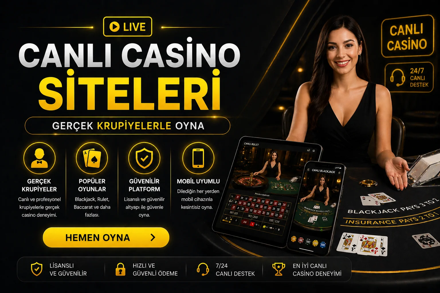 Canlı Casino Siteleri – Gerçek Krupiyelerle Oyna